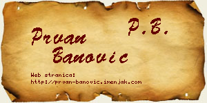 Prvan Banović vizit kartica